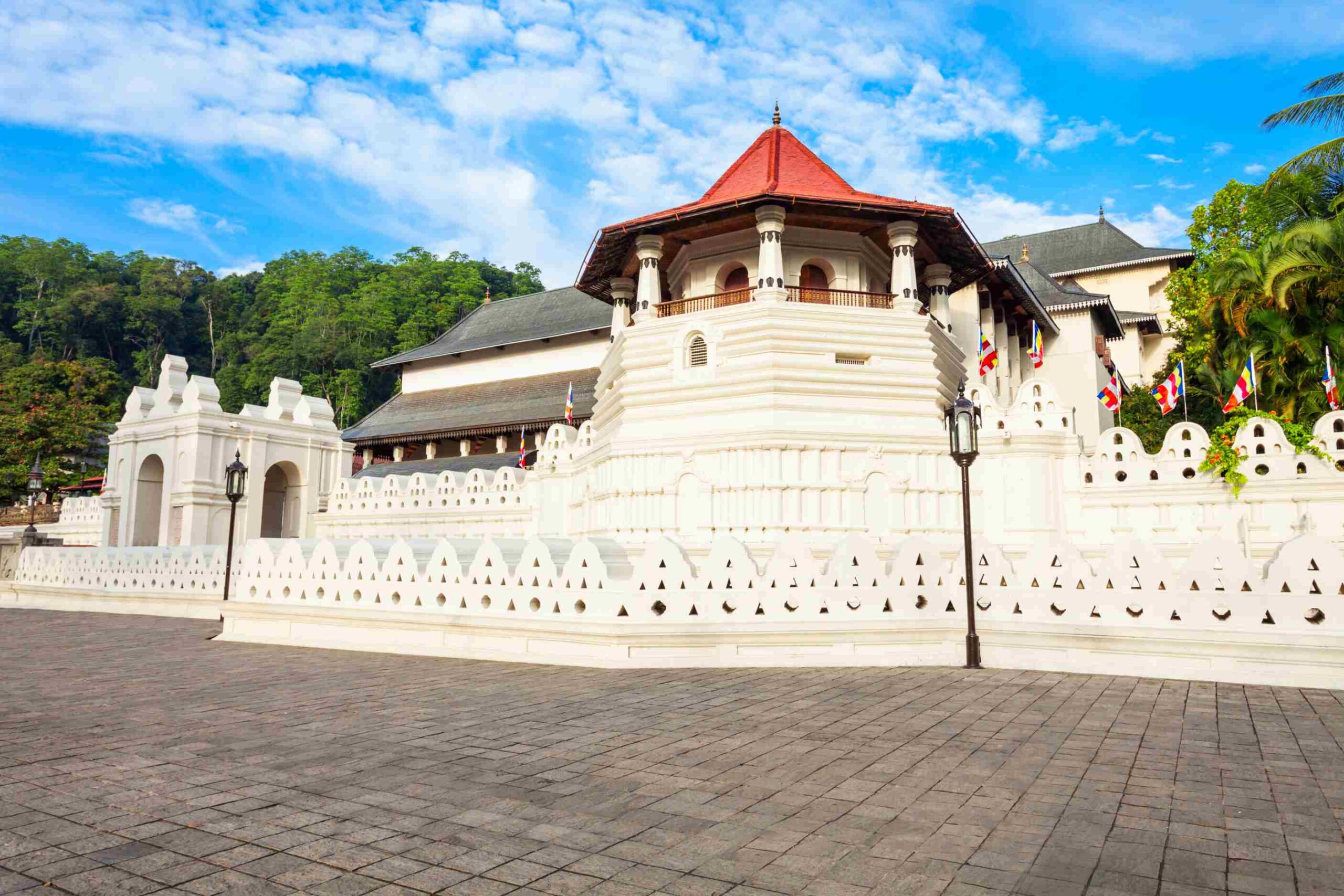 Temple of the Sacred Tooth Relic or Sri Dalada Maligawa in Kandy, Sri Lanka. Sacred Tooth Relic Temple is a Buddhist temple located in the royal palace complex of the Kingdom of Kandy.